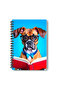 Cute Dogs Reading Books Design Wirebound A5 Squared 4-Piece Souvenir, Memory, School Notebook Set - 2