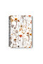 Autumn Wildflowers Design Wire Spiral A5 Squared 4-Piece Souvenir, Memory, School Notebook Set - 3