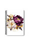 Nature Themed Colorful Flowers Design Wire Spiral A5 Unlined 4-Piece Souvenir, Memory, School Notebook Set - 5