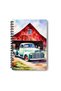 Vintage Car Farm Design Wirebound A5 Lined 4-Piece Souvenir, Memory, School Notebook Set - 4