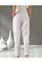 Women's Textured Cotton Fabric Regular Fit Trousers with Snap Fasteners and Zipper Closure Side Pockets - 4