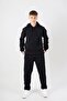 Plain Hooded Three Thread Sh Fleece-Lined Men's Tracksuit Set