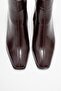 Arven Burgundy Leather Women's Thick Heeled Boots - 2