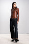 Rania Women's Mock Neck Slimfit Real Leather Coat - 2