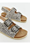 Beige Zebra Patterned Baby Girl Sandals - 3