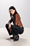 Rania Women's Mock Neck Slimfit Real Leather Coat - 5