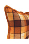 Plaid Throw Pillow Cover Ethnic Bohemian Modern Yellow Brown Plush Piped Decorative Home Textile - 6