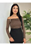 Women's Clothing Asymmetrical Collar Button Accent Piece Laced Blouse - 4