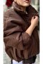 Coffee brown textured puffer jacket - 7