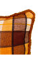 Plaid Throw Pillow Cover Ethnic Bohemian Modern Yellow Brown Plush Piped Decorative Home Textile - 5