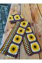 Sunflower Pattern Scarf-Beanie Set - 3
