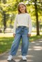 Girl's Wide Baggy Fit Wide Leg Jeans - 2