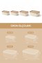 12-Piece Striped Rectangular Storage Set Beige |   2.5L 1.5L 0.80L 0.45L |   Microwave and Freezer Compatible - 7