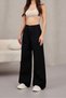 Women's High Waist Wide Leg Pleated Palazzo Jeans Pants - 4