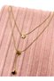 Steel Gold Double Butterfly Y Necklace - 7