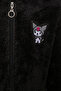Girl's Black Hooded Plush Jacket - 4