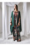 Pleated Dress Cape Set - 3