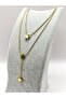 Steel Gold Double Star Y Necklace - 3