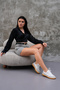 White Gray Flat-Soled Lace-Up Women's Sneakers - 7