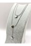 Steel Silver Color Double Butterfly Y Necklace - 2