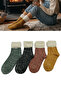 4 Pairs of Curled Ankle Wool Socks – Winter, Comfortable and Warm Cotton Blend Set - 2