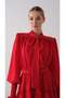 Long Dress with Tiered Gathered Skirt Red - 5