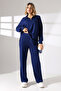 Women's Stand-Up Collar Half-Zippered Modal Double Tracksuit Set - 2
