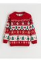 Lcw Kids Red Christmas Themed Boys' Knitwear Sweater - 3