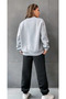 Brooklyn Printed Bottom Top Set Cotton Sports Crew Neck Sweatshirt And Elastic Sweatpants - 3