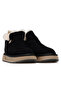 Women's Fur Lined Suede Boots 25K 25K486 Z Black - 5