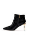 Women's Stone Detailed Thin Heel Boots 25K 25K417-1 Z Black - 2