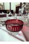 Colored Cut Crystal Glass Presentation Bowl with Stand 25 cm Red Tableware Decor