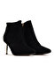 Women's Stone Detailed Thin Heel Boots 25K 25K417 Z Black - 5