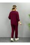Women's Long Sleeve Crew Neck Viscose Two Thread Blouse and Pants Double Suit - 3