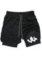 Quick Dry 2 in 1 Adult Unisex Sports Face Face Printed Leggings Shorts Fitness Gym Training Carpet