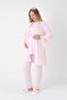Women's Pink Lace Buttoned Winter Special Design Maternity Pajama Set - 6