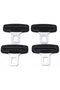 4pcs Car Seat Belt Clips, Metal Seat Belt Insert Tongue, Universal (Black)