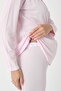 Women's Pink Lace Buttoned Winter Special Design Maternity Pajama Set - 5