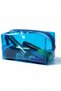 Transparent Blue Makeup Bag Waterproof Pvc Zipper Cosmetic Travel Organizer