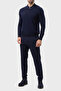 Corded Fabric % 100 Wool Regular Fit Half Zip Polo Neck Sweater Men's Polo Neck Sweater 55125 - 2