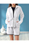Women's Oversized Zipper Closure and Lace-Up Waist Pocketed Knitted Cotton Mock Neck Sweat Jacket
