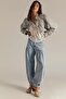 Etta Light Blue Balloon Denim Pants with Leg Detail - 2