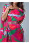 Printed drape dress with belt - 3