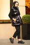 Women's Black Shiny Puffer Vest with Snap Fastener Pockets - 6