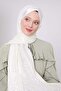 Ecru Large Floral Patterned Deluxe Devore Shawl