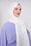 White Geometric Pattern Deluxe Devore Shawl - 4