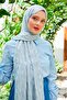 Baby Blue Triangle Pattern Deluxe Devore Shawl