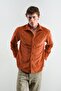 Men's Oversized Dressed-Up Velvet Orange Shirt