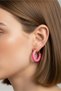 Steel Pink Hoop Clip-On Women's Earrings I Karamaz Women's Steel Earrings - 3