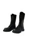 Black Zippered Front Drawstring Comfortable Boots - 3